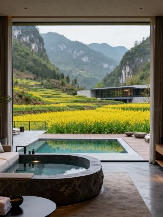 江風に抱かれて眠る万畝の花海癒しの旅