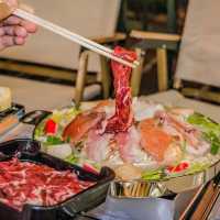 บุฟเฟ่ต์หมูกระทะบนดาดฟ้ามีอาหารทะเลดอง