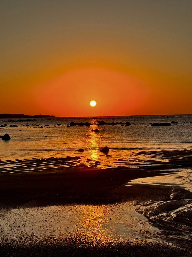 三芝踩海沙看夕陽