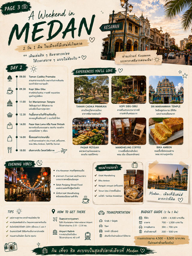 🌆 A Weekend in Medan 🇮🇩48 ชั่วโมงในเมืองที่เต็มไปด้วยวัฒนธรรม อาหารอร่อย และประตูสู่ธรรมชาติ