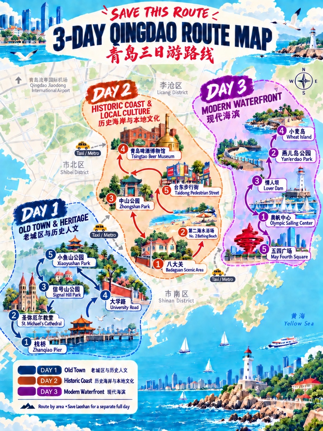 【決定版】青島3日間モデルコース！潮風とビールを楽しむ旅🌊🍺
