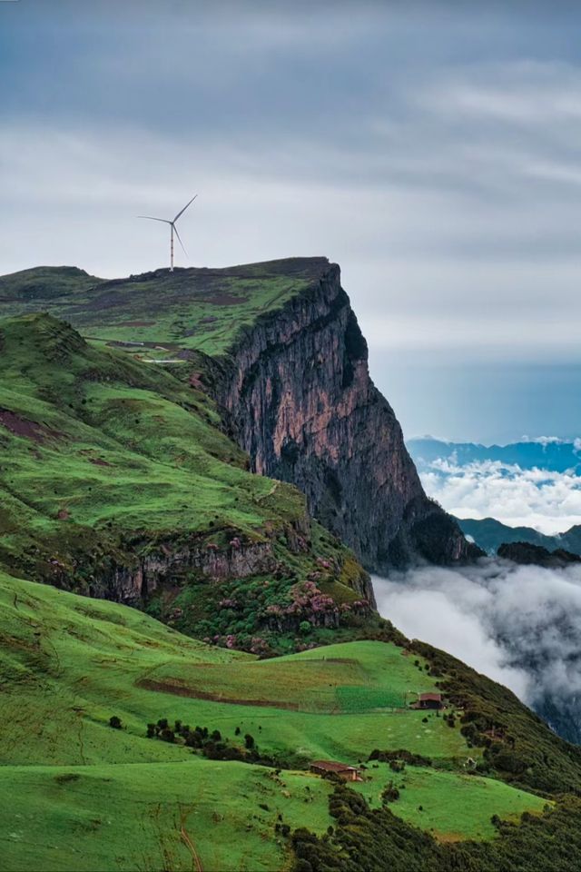 雷波縣斷崖，雲海，日出日落，花海，交替出現