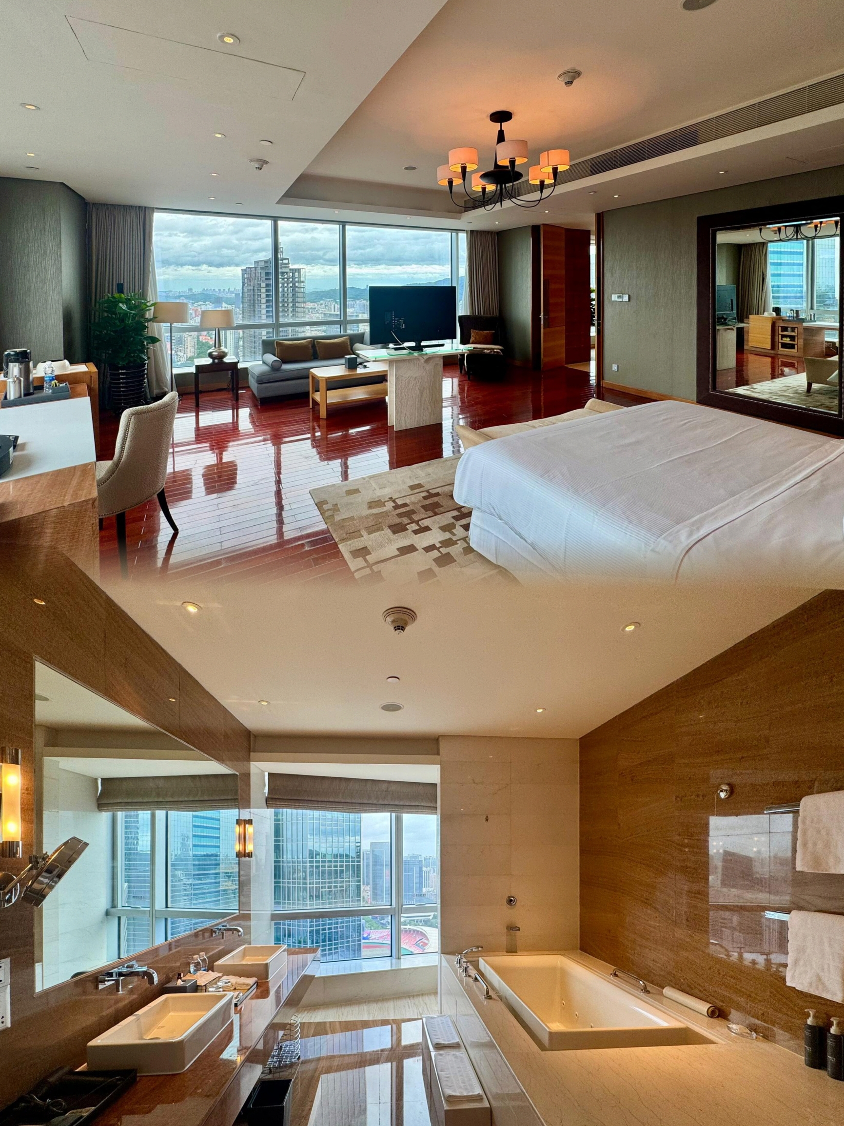 HNA Westin Guangzhou – Hotel bintang lima bergaya HNA

Indeks Rekomendasi: Empat bintang

🧹 Kedap Suara/Higienis:

Sebagai hotel bintang lima, kondisi kedap suara dan higienis dijaga dengan standar yang baik secara keseluruhan untuk memenuhi kebutuhan dasar para tamu.

🏘️ Tipe/Tata Letak Kamar:

- Kamar standar berukuran 50 meter persegi, sedangkan Presidential Suite berukuran sekitar 250 meter persegi, terletak di lantai 38, tidak akan dijual online selama bertahun-tahun, dan akan diberikan satu malam sebagai kamar pengantin jika memesan untuk pesta pernikahan.
- Dekorasi ruang lift dan koridor bergaya pelayaran laut, sangat khas; kaca eksterior ruangan mengadopsi desain melengkung, bukaan yang lebar, dan penghalang visibilitas yang lebih sedikit, sehingga memberikan pengalaman menonton yang baik.

🛌Perlengkapan/Fasilitas:

- Kamar didekorasi dengan warna krem, mencapai standar standar;
- Presidential Suite dilengkapi dengan peralatan masak dan peralatan lainnya. Area fungsional ditata dengan rapi dengan tisu, sabun, sisir, kapas, dan perlengkapan umum lainnya, cocok untuk pesta.
- Terdapat prasmanan dan bar makan di atap, tempat Anda dapat menikmati matahari terbenam di Guangzhou, di lingkungan yang tenang dan minim orang.

💰Rata-Rata Konsumsi per Orang:

- Harga musim panas 1000 dolar/malam (tidak termasuk sarapan, kamar reguler 50 meter persegi), 800 dolar/malam di luar musim.
- Biaya layanan 20% akan dikenakan untuk konsumsi di restoran atap.

💗Tips Lainnya:

1. Pelayanan prima, staf check-in yang ramah, banyak staf di lobi, dan pengisian ember es yang cepat di kamar.
2. Hotel ini memiliki merek premium tertentu, lokasinya tidak sebaik hotel di dekat Sports West Road, permukiman perkotaan di sekitarnya, lebih kompleks, dan gedung-gedung tinggi dapat terlihat dari perkantoran yang sangat tinggi.
3. Meskipun gaya baharinya kental, namun kurang menonjol, pengalaman uniknya sedikit kurang terasa.
4. Di antara "Tianhe Three Musketeers" (Guangzhou HNA Westin Hotel, Guangzhou HNA Sheraton Hotel, Guangzhou Zhengjia Plaza Marriott Hotel), nilai uangnya relatif lebih tinggi;