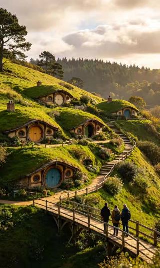 Hobbit Houses | Like stepping into a fairy tale village, it's so soothing for photos