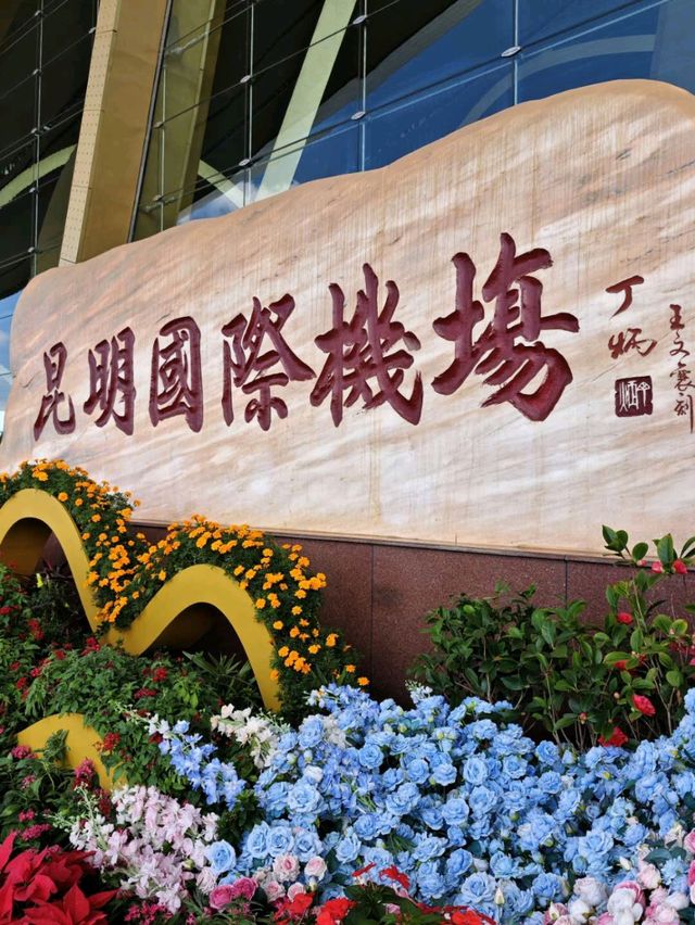 「昆明長水國際機場：花卉展示、恐龍裝置，感受昆明之美」