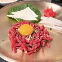 【釜山】便利立地✨ 新鮮ユッケと角切りレバ刺し💓