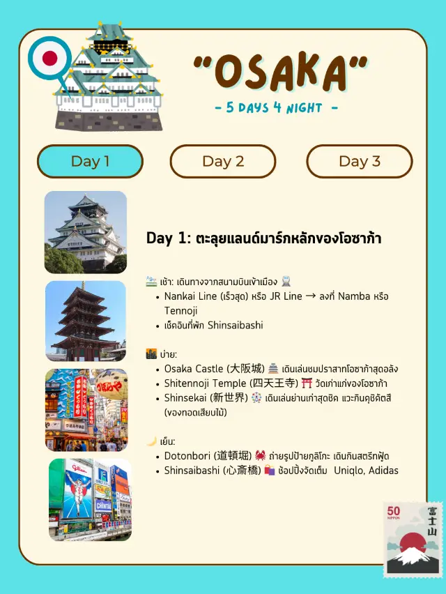แจกแพลนเที่ยวโอซาก้า (Osaka) 5 วัน 4 คืน 🇯🇵🎌