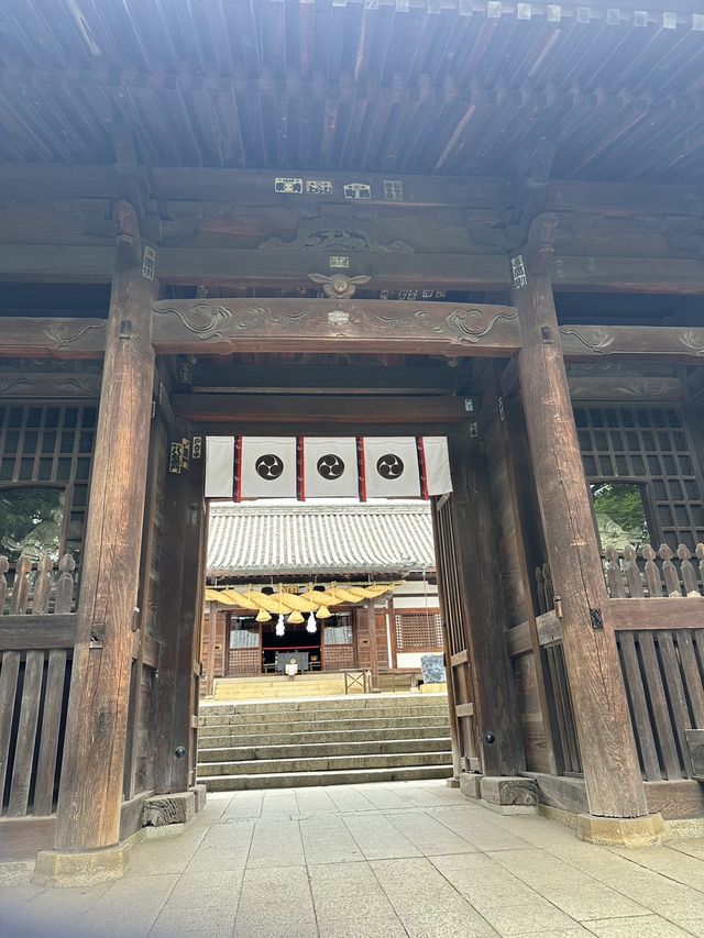 日本岡山-阿智神社：倉敷重要信仰，山上一飽倉敷市景