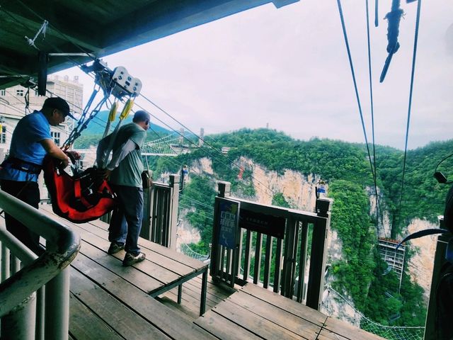 🌄⚡️ Flying Through the Sky: Zipline Adventure in Zhangjiajie Grand Canyon