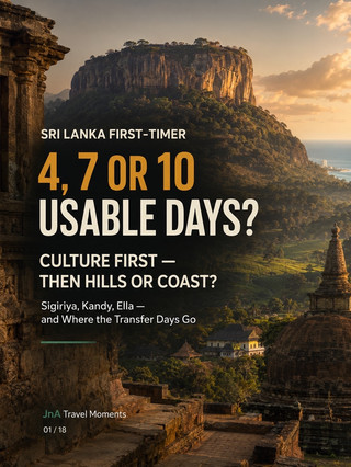 Sri Lanka First-Timer Route Builder: What Fits in 4, 7 or 10 Usable Days?