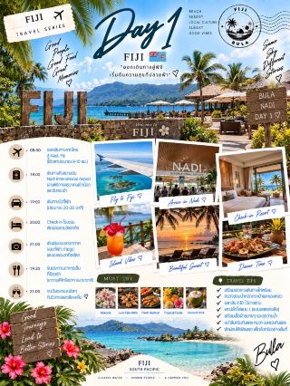 🇫🇯 斐濟 5 天 4 晚

納迪 • 島嶼 • 海灘 • 海洋 • 放鬆 🌴🌊

斐濟 5 天 4 晚,在太平洋中心享受一段輕鬆愜意的旅程 🤍 行程包括跳島遊、浮潛、游泳和欣賞日落。您還可以在度假村享受一段輕鬆的時光。

🌺 第一天 | 歡迎來到斐濟!

✈️ 抵達納迪 → 辦理入住

🌴 漫步度假村

☕️ 在咖啡館小憩或在海邊放鬆身心

🌅 欣賞日落

🍴 晚餐,開啟您的輕鬆之旅

🏝️ 第二天 |跳島遊

☀️ 早餐

🛥️ 搭船前往各個島嶼

🤿 浮潛欣賞珊瑚和清澈的海水

🏖️ 在沙灘上放鬆身心

🥥 在海邊享用清爽的椰子汁

🌅 傍晚返回度假村

🐠 第三天 | 海洋與放鬆

🌊 在海邊度過一天

🤿 浮潛或其他水上活動

🚣♀️ 皮划艇/槳板

🍴 海邊午餐

💆♀️ 下午在度假村放鬆身心

🌅 日落晚餐

🌺 第四天 |斐濟文化與自然

🌿 探索納迪週邊的自然風光

🛍️ 漫步市場,選購紀念品

🌺 體驗當地人的生活方式和文化

☕️ 在咖啡館小憩

🌅 改日再來海邊欣賞日落

✈️ 第5天 |斐濟,再見!

☕️ 悠閒的早餐

🏖️ 漫步沙灘,拍下最後一張照片 📸

🛍️ 購買紀念品

🥥 享用最後一餐

✈️ 前往機場 → 再見,斐濟 🤍

🍴 必嚐美食

🐟 科科達 • 🥘 斐濟咖哩 • 🥥 椰子菜餚 • 🦐 新鮮海鮮 • 🍍 熱帶水果

💡 旅遊小貼士

👙 準備2-3套泳衣,方便海灘活動。

🧴 防曬霜、帽子和太陽眼鏡不可或缺。

🩴 準備涼鞋和鞋子,方便進行水上活動。

🌦️ 乘船出遊前請查看天氣預報。

💵 攜帶一些現金,方便在市場和小商店購物。

🌺 參觀當地社區時,請尊重當地的風俗習慣和服裝規範。

斐濟是遠離塵囂、享受一日海濱之旅的完美選擇🇫🇯🌊

清晨醒來,映入眼簾的是蔚藍的海水;白天,您可以盡情探索各個島嶼;傍晚,我們在海灘上欣賞了日落美景,為這一天畫上了完美的句號。這是一場以放鬆身心、盡情享受生活為主題的旅行。 🤍✨

#斐濟之旅 #海島旅行 #國際旅行