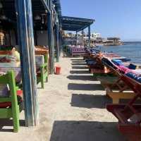 Breakfast on the beach at Yalla Bar Dahab 