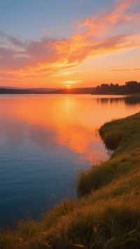 湖水藍如寶石,這片草原藏著被神眷顧的秋天