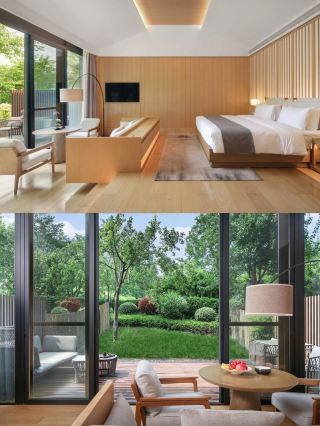 安吉柏翠姚良の田んぼと竹海の間にある隠れ家の仙境