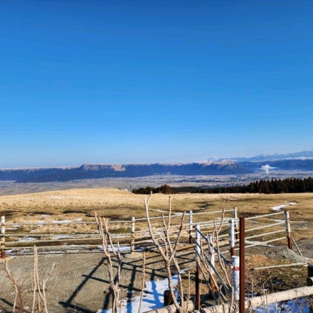 아소산에서 풍경에감탄하자 구마모토에 심장