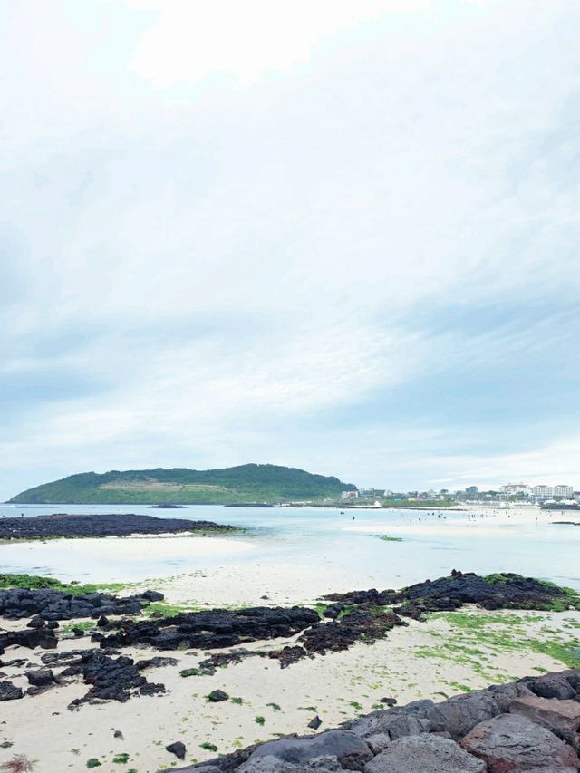 🏖에메랄드빛 해변과 ⛰초록빛 오름의 조화! 함덕해변