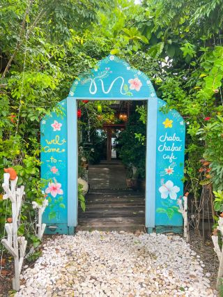 A nature-inspired café surrounded by flowers near Bangkok