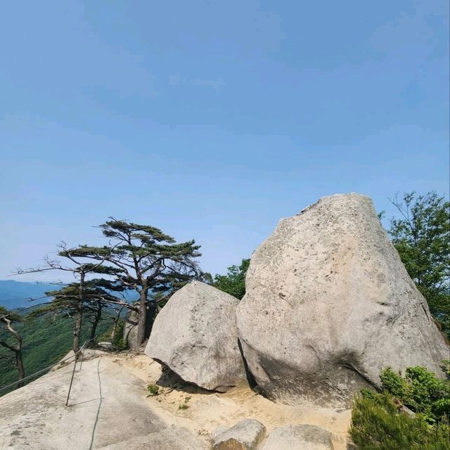 Rocky Trails & Sweet Views the summit of Yonghwasan Mountain