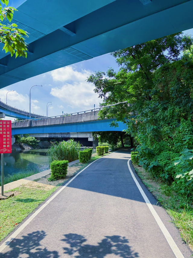 🌿桃園都市綠洲輕旅行｜茄苳溪自行車道：高架下的靜謐綠徑，漫步溪畔小秘境
