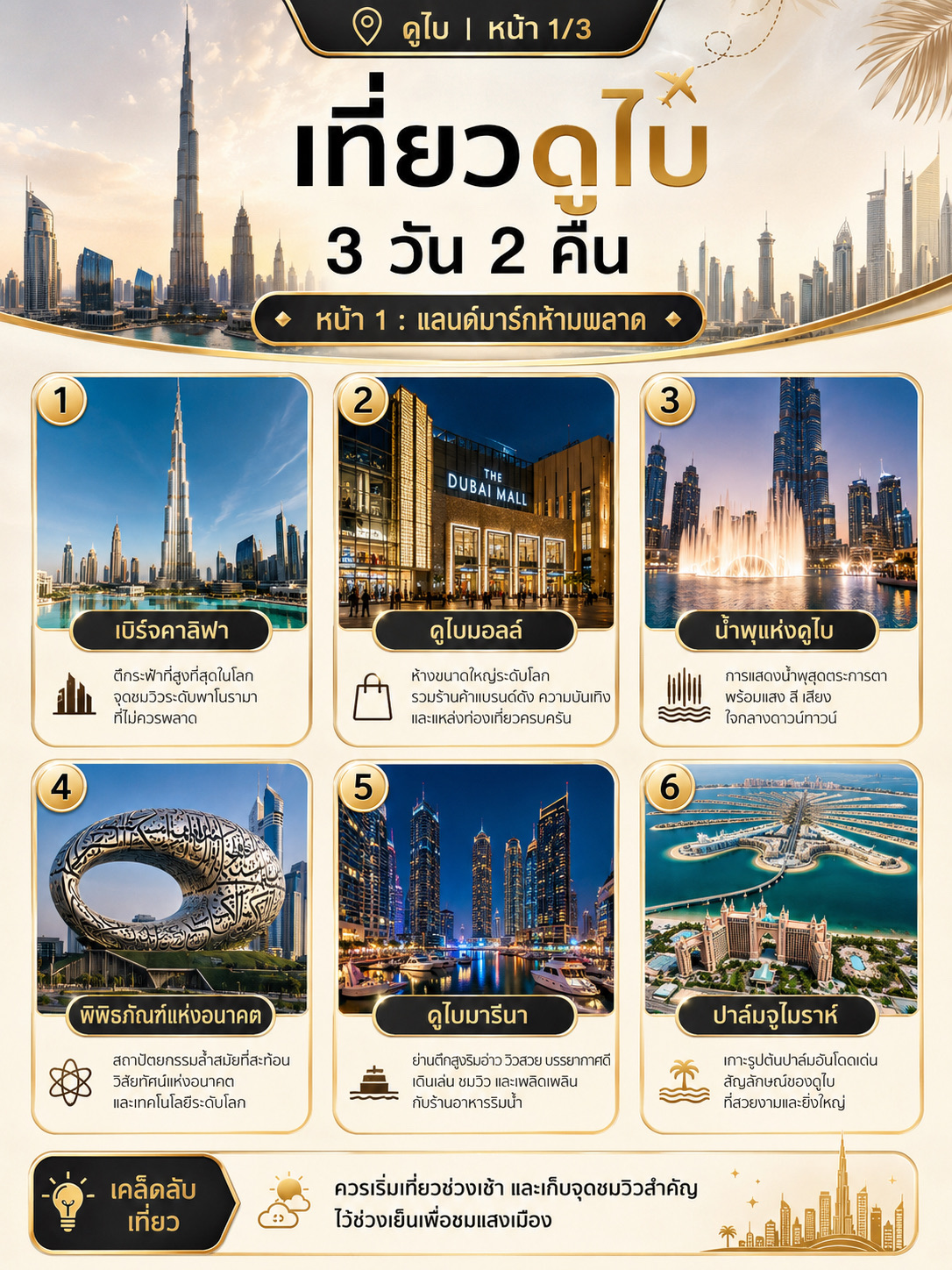 🇦🇪✨ 3 ngày 2 đêm tại Dubai: Khám phá mọi thứ, thưởng thức ẩm thực ngon tuyệt và thỏa sức mua sắm!