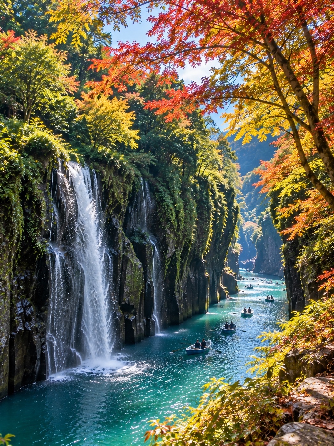 Ущелье Такатихо (Takachiho Gorge / 高千穂峡) — лодочная прогулка в самом сердце ущелья, в одном из красивейших уголков природы.