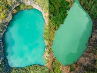 A heavenly lake with the same color as a glacier lake! It's in Xiangtan!