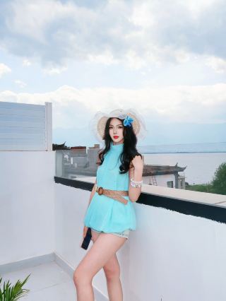 Looking out at Erhai Lake from the window in Dali