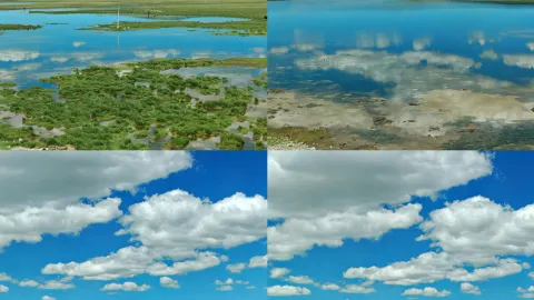 Mirror Lake in Northern Tibet, Meadow and Cloud Shadows — traveler post in Amdo County