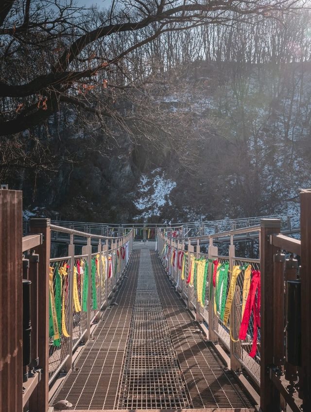 흔들거리는 다리를 건너고 싶다면 여기  "도덕산 출렁다리"