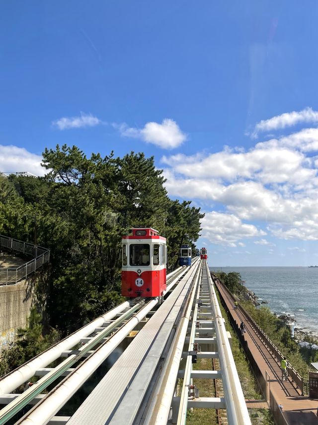 韓國釜山推薦必坐天空膠囊小火車-Blueline Park