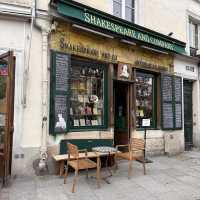 Caption: “Step into a world where every corner tells a story. At Shakespeare and Company