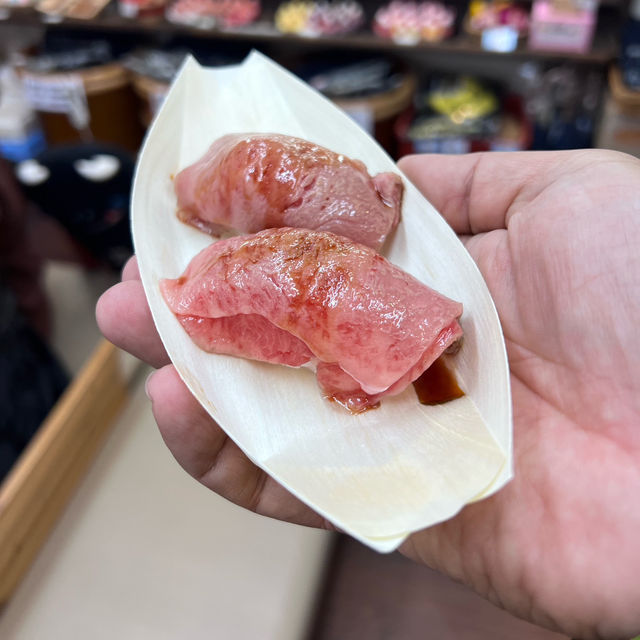 Hida Beef Sushi(Morning Market ) Takayama