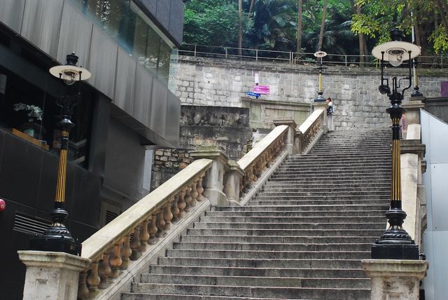 The Only Surviving Gas Lamps in Hong Kong at the Duddell Street Steps and Gas Lamps in Hong Kong