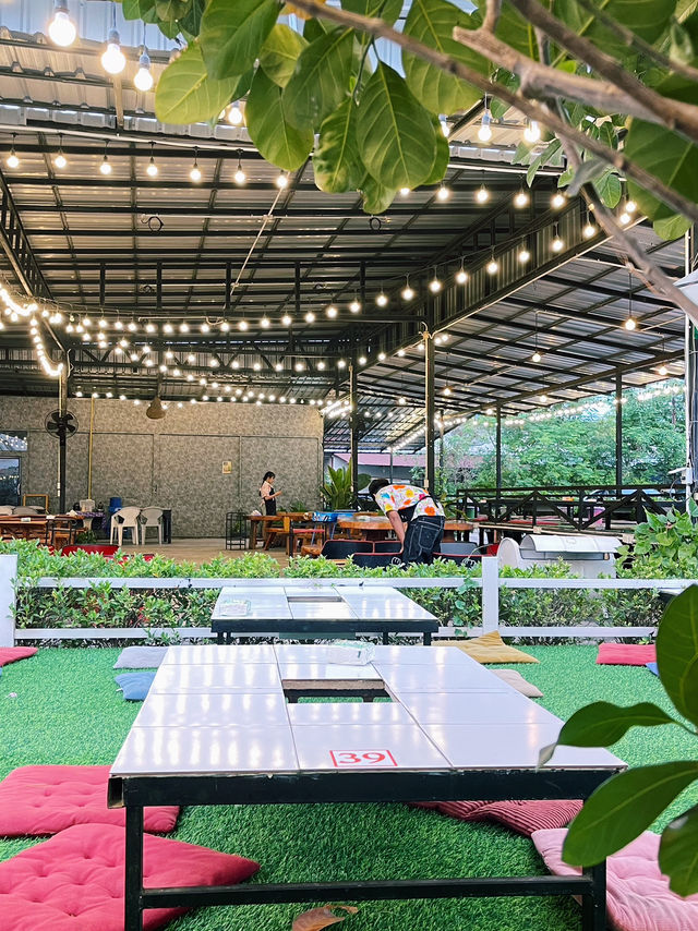 ร้านเจ้ชูหมูกะทะ สาขา 2 หนองแค สระบุรี วิวทุ่งนา