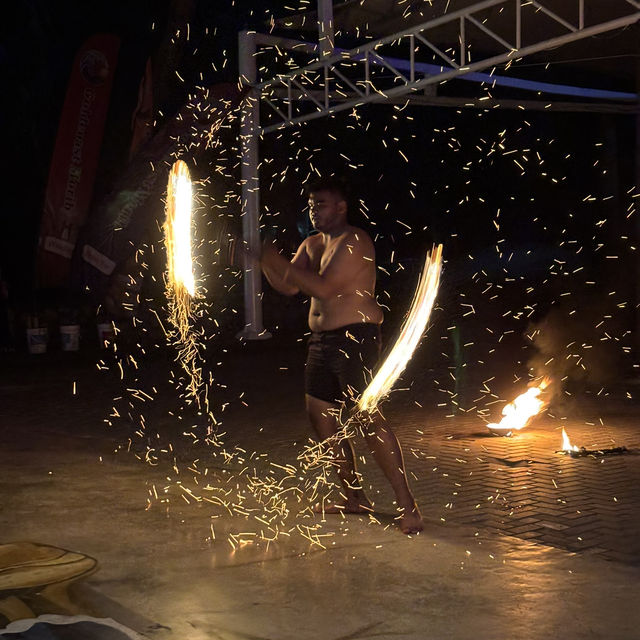 Fire show in Morib