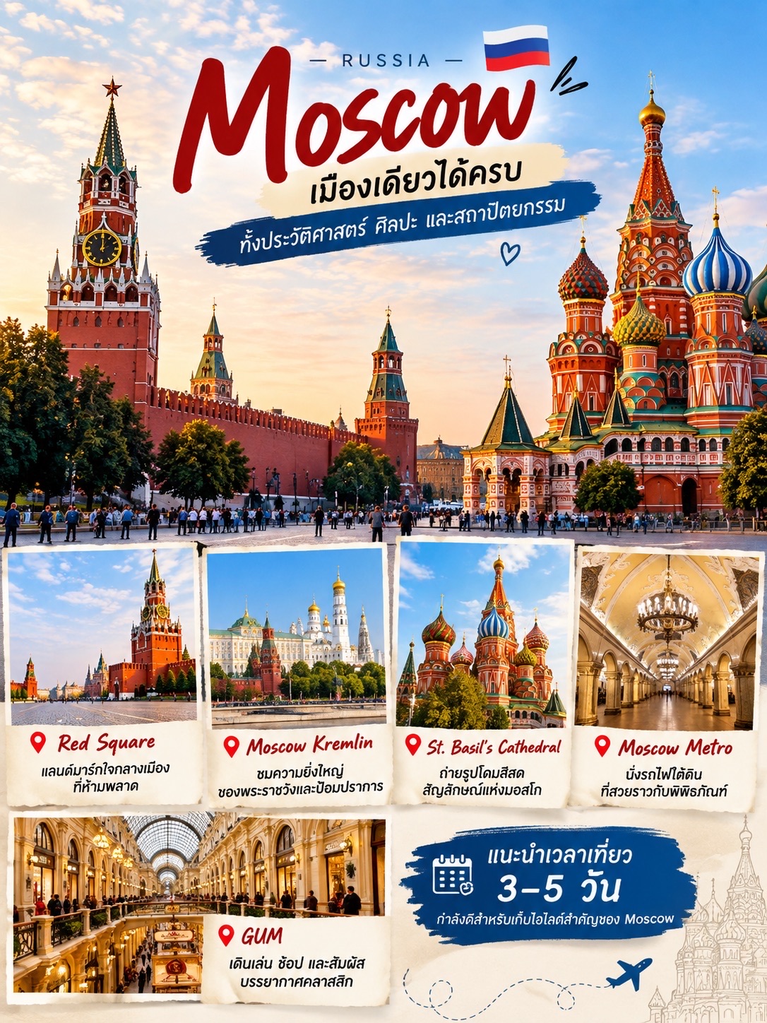 🇷🇺 Moscow เมืองเดียวได้ครบทั้งประวัติศาสตร์ ศิลปะ และสถาปัตยกรรม
