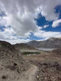 Sacred lake high in mountains