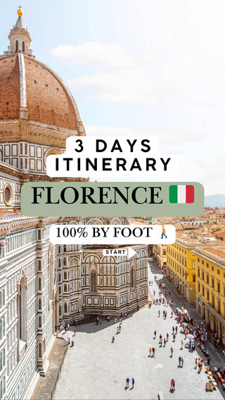 3 DAYS ITINERARY FLORENCE 100% BY FOOT 🚶 START →