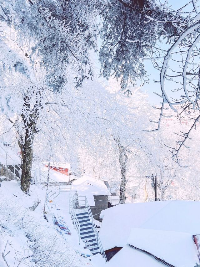 翘班只為去看雪中的廬山，這個雪中童話世界