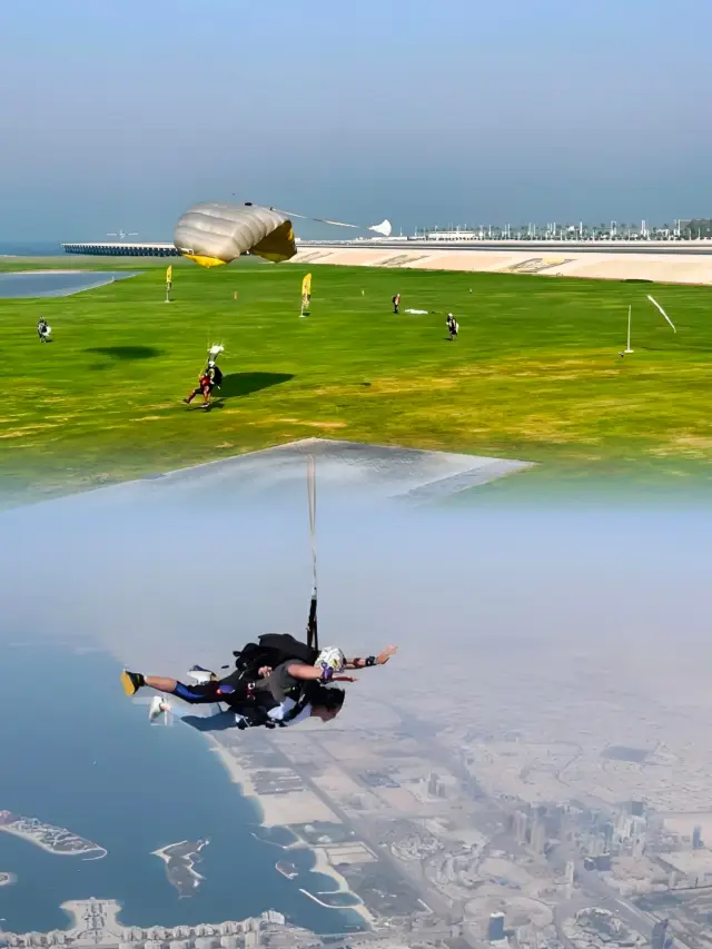 Skydiving in Dubai is a must-do experience, offering breathtaking views.