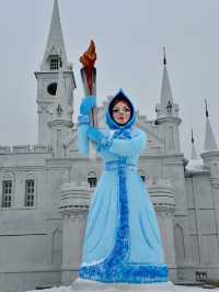 哈爾濱的伏爾加莊園下雪太美了