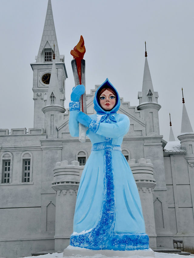 哈爾濱的伏爾加莊園下雪太美了