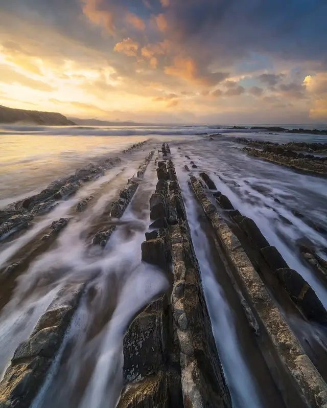 The seaside sunrise is incredibly atmospheric