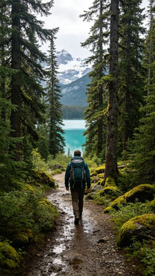 The blue-green of Moraine Lake is absolutely stunning