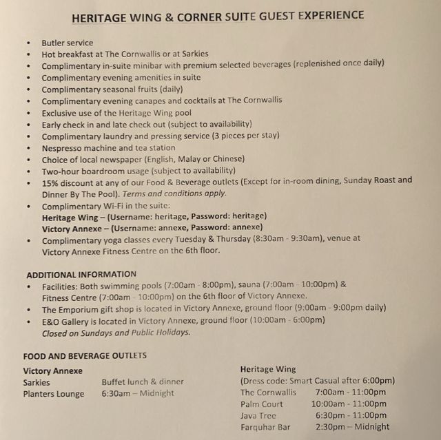 luxury weekend getaways @ Eastern & Oriental 