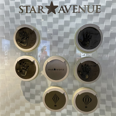 ロッテ免税店　スターアベニュートレカ　スホ　exo 🇰🇷スキズ聖地🇰🇷】韓国ソウル明洞で韓国アイドルの手形が並ん