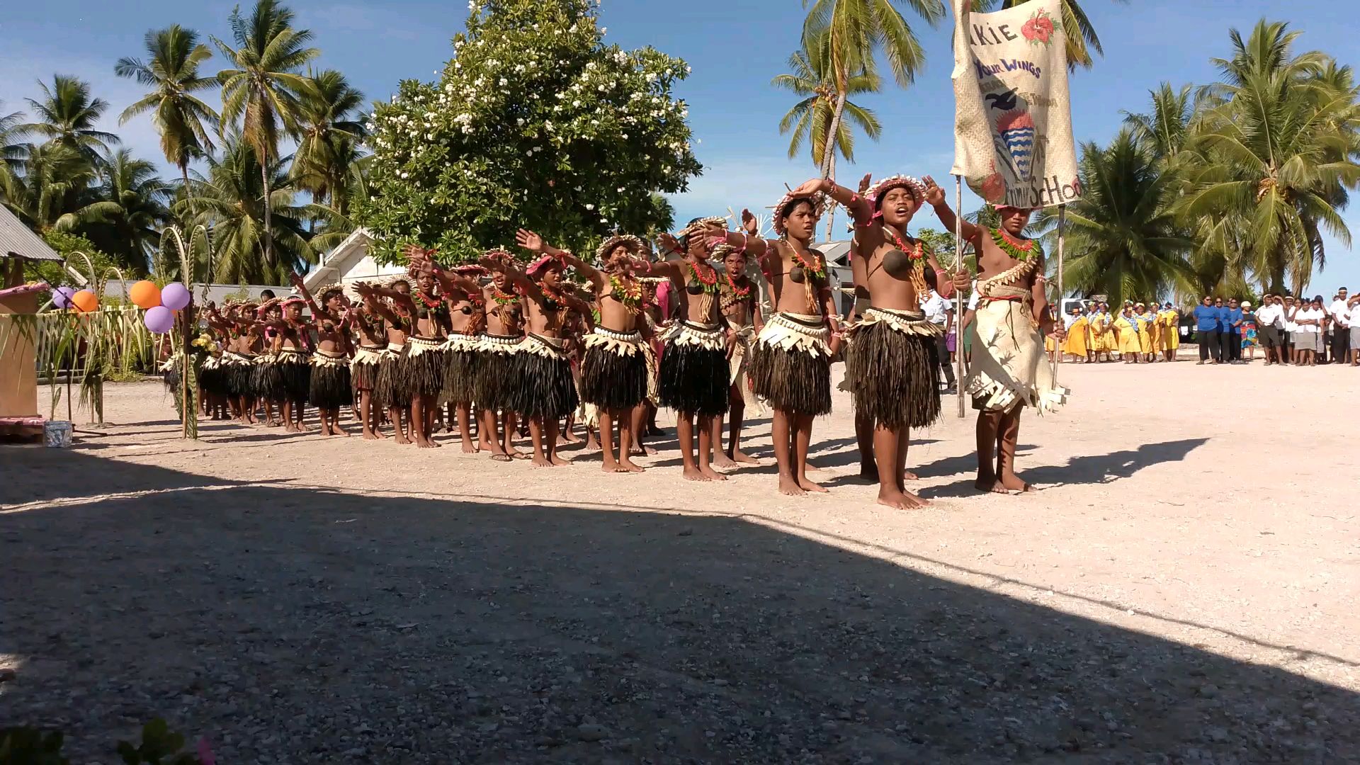Tab south Youth with their show in participating in the Kiribati Independence day on Tab South island 