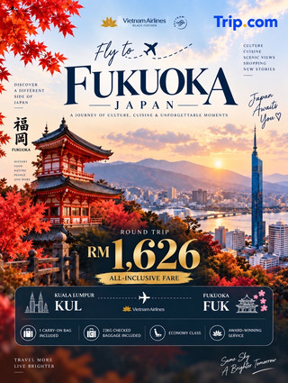 ✈️ Fukuoka from RM1,626 — Your Next Japan Adventure Starts Here!🇯🇵🍜
