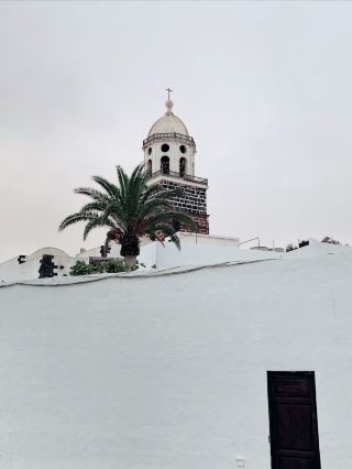 The ancient white town in the volcanic island~Teguise