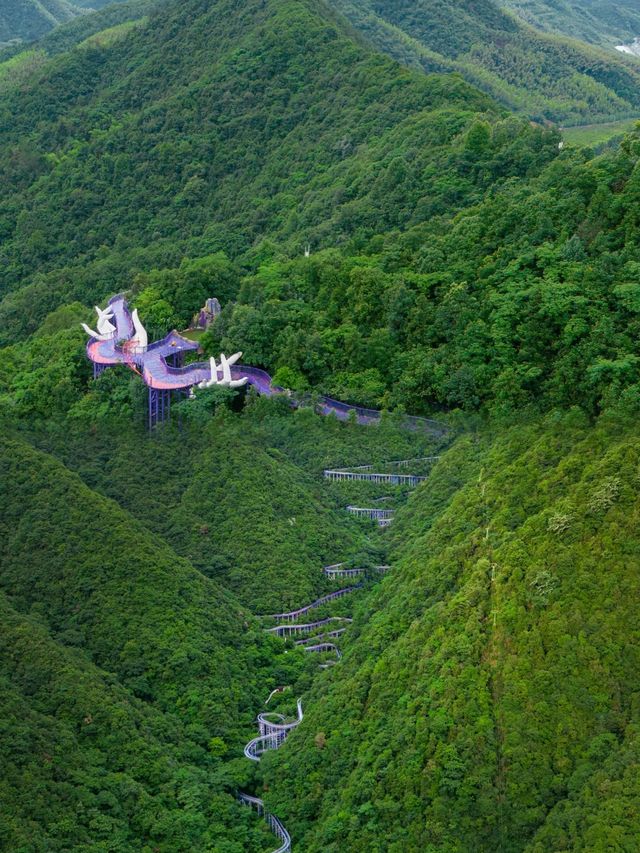 紫龍峽玻璃漂流丨天子地夢幻樂園的空中漂流